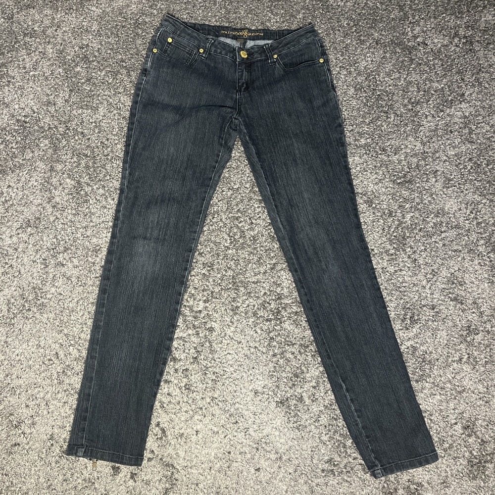 Vintage Y2K Hollywood‎ Hudson Size 6 Dark Wash,  Zipper  On Bottom Legs Low Rise